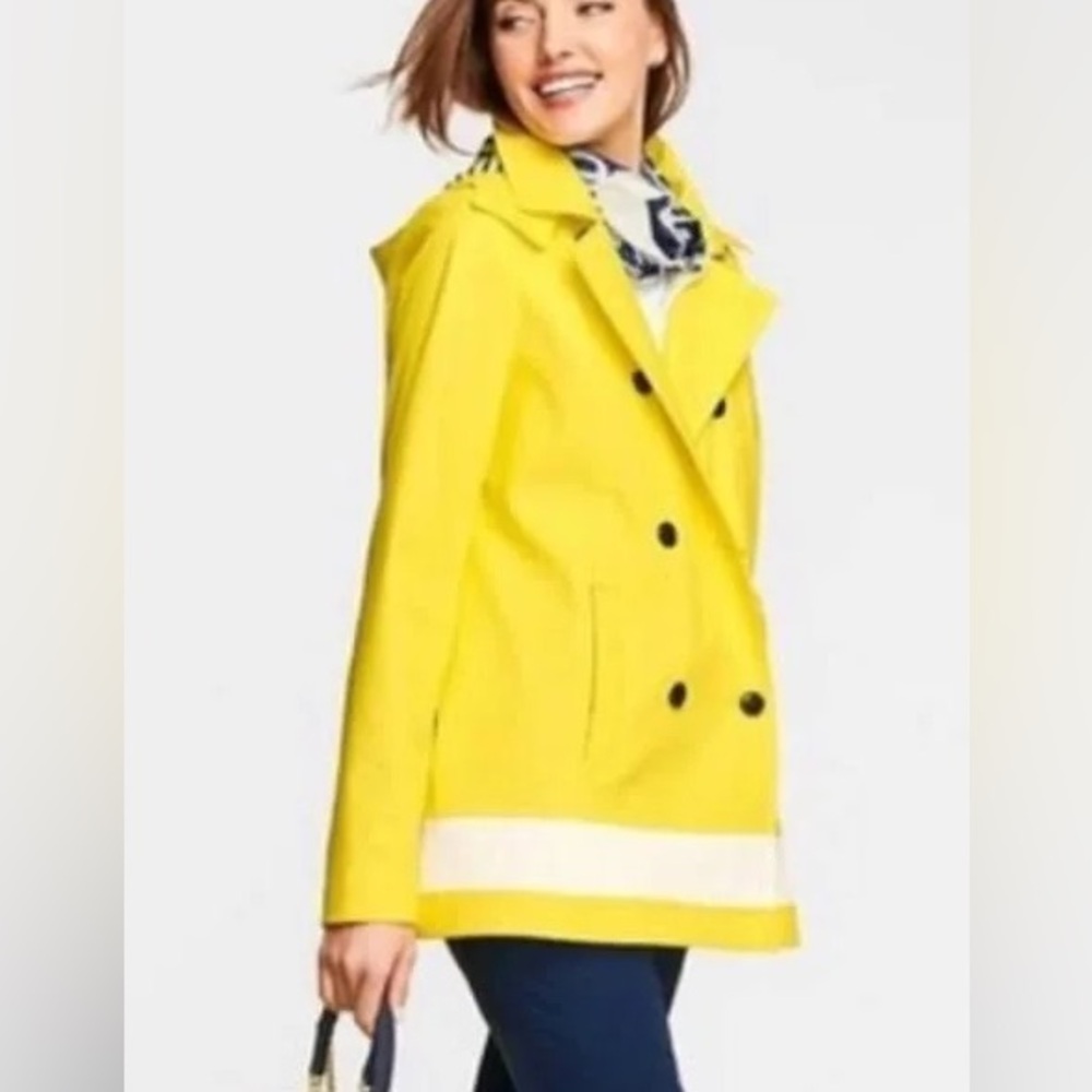 Talbots Iconic Bright Yellow Raincoat Size XS